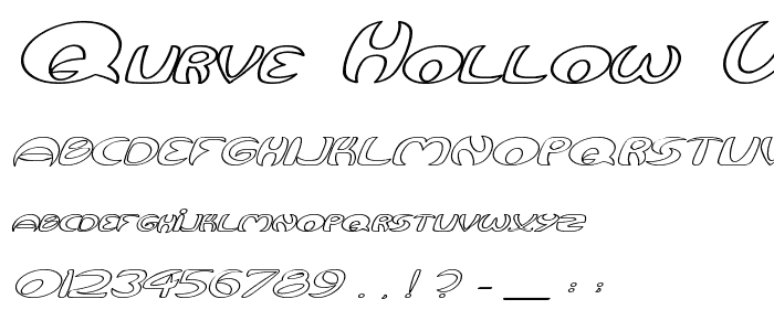 Qurve Hollow Wide Italic font